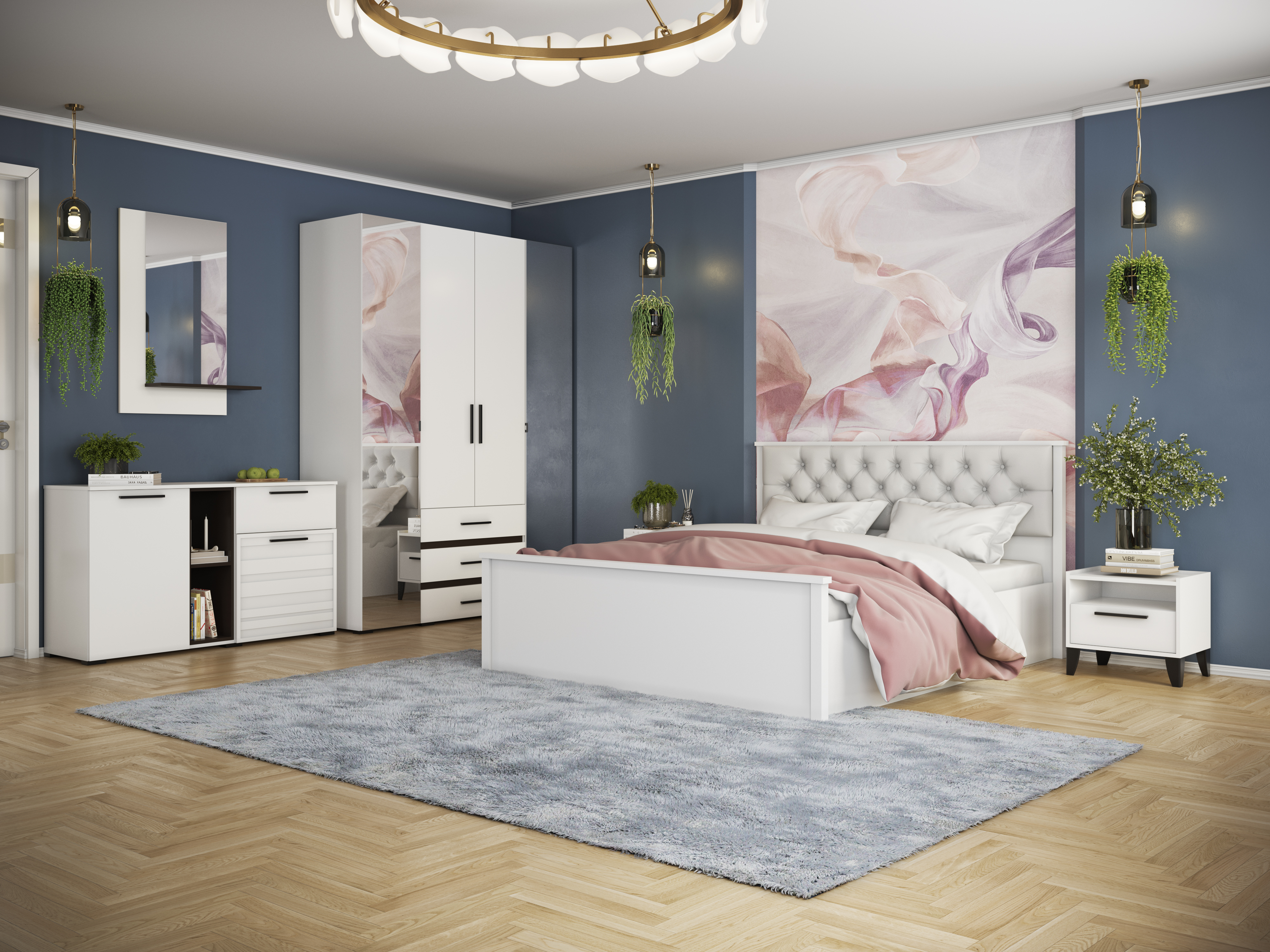 Шкаф Модена 4-хств. МШ-24 белый/венге